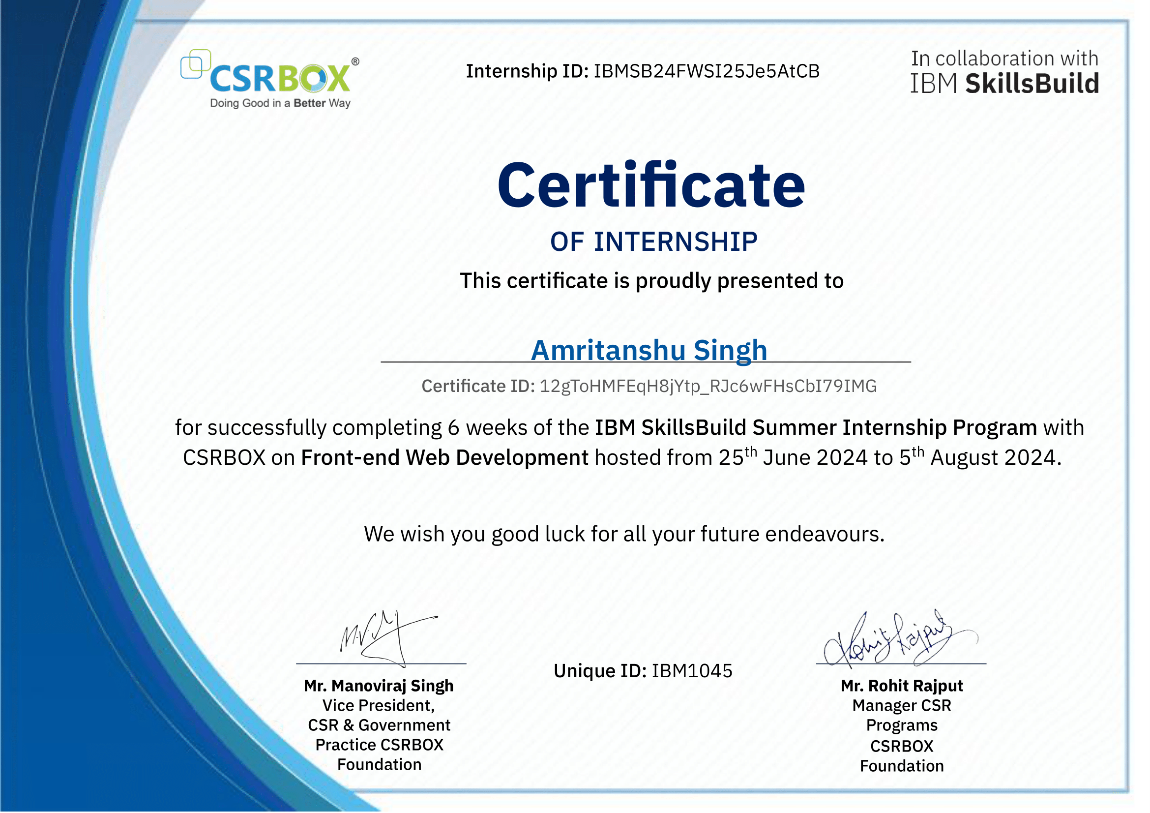 Certificate Title 2